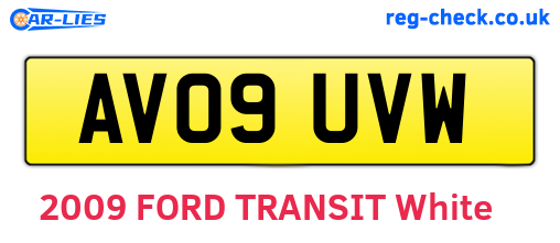 AV09UVW are the vehicle registration plates.