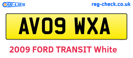 AV09WXA are the vehicle registration plates.