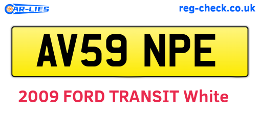 AV59NPE are the vehicle registration plates.