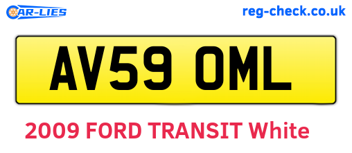 AV59OML are the vehicle registration plates.