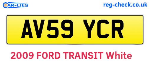 AV59YCR are the vehicle registration plates.