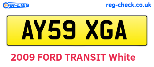 AY59XGA are the vehicle registration plates.