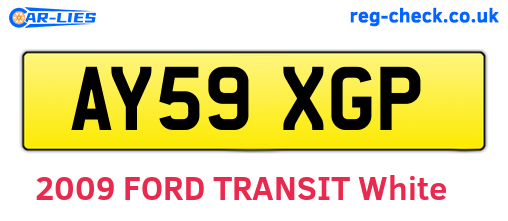 AY59XGP are the vehicle registration plates.