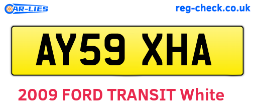 AY59XHA are the vehicle registration plates.