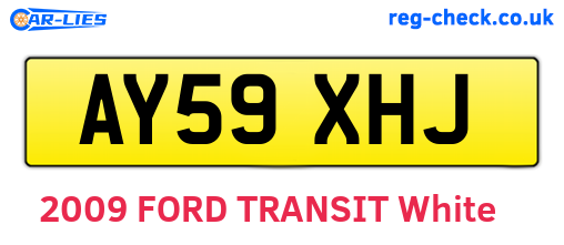 AY59XHJ are the vehicle registration plates.