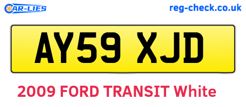 AY59XJD are the vehicle registration plates.