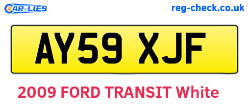 AY59XJF are the vehicle registration plates.
