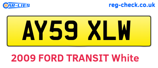 AY59XLW are the vehicle registration plates.