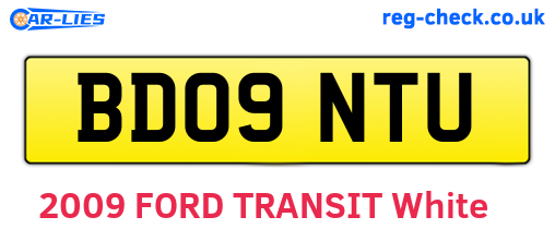 BD09NTU are the vehicle registration plates.