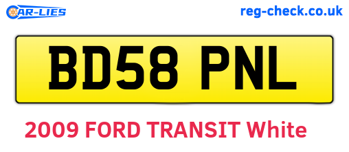 BD58PNL are the vehicle registration plates.