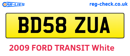 BD58ZUA are the vehicle registration plates.