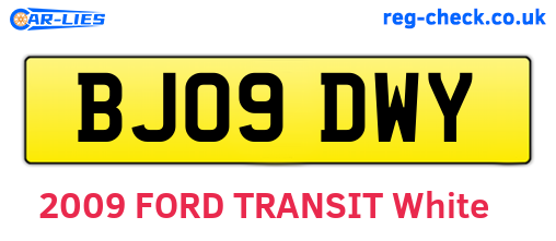 BJ09DWY are the vehicle registration plates.