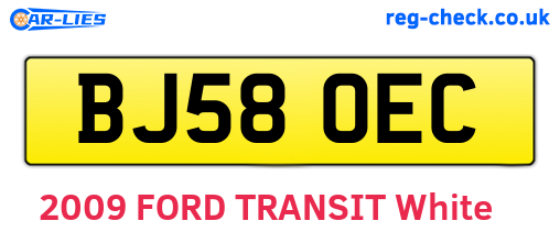 BJ58OEC are the vehicle registration plates.