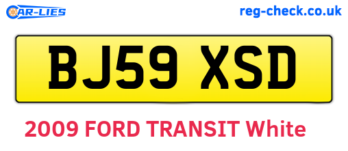 BJ59XSD are the vehicle registration plates.
