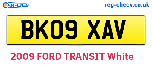 BK09XAV are the vehicle registration plates.