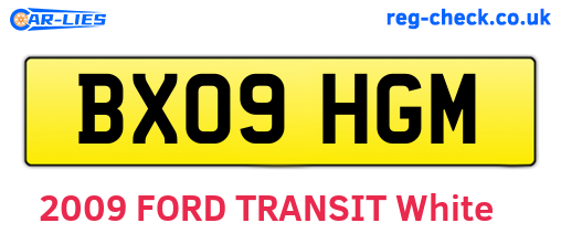 BX09HGM are the vehicle registration plates.