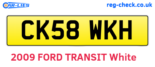 CK58WKH are the vehicle registration plates.