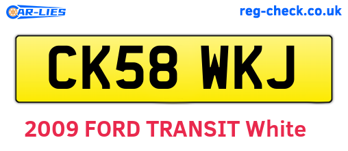 CK58WKJ are the vehicle registration plates.