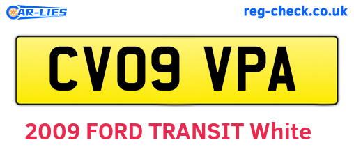 CV09VPA are the vehicle registration plates.