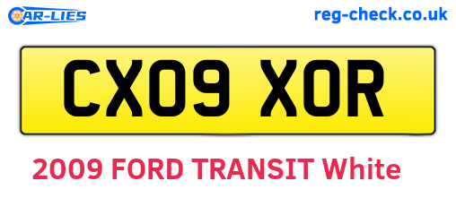 CX09XOR are the vehicle registration plates.