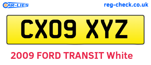 CX09XYZ are the vehicle registration plates.