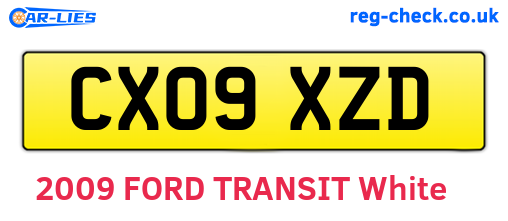 CX09XZD are the vehicle registration plates.