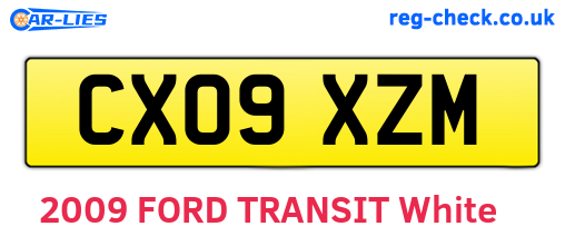 CX09XZM are the vehicle registration plates.