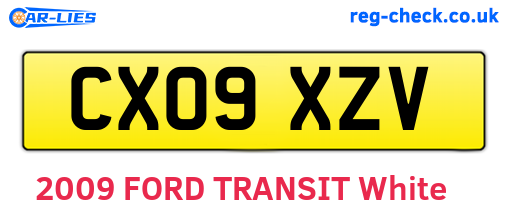 CX09XZV are the vehicle registration plates.