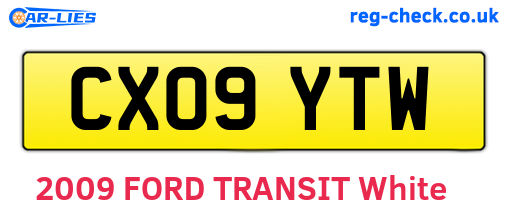 CX09YTW are the vehicle registration plates.
