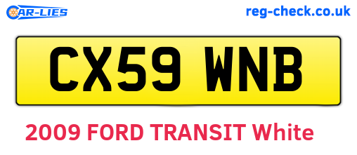 CX59WNB are the vehicle registration plates.