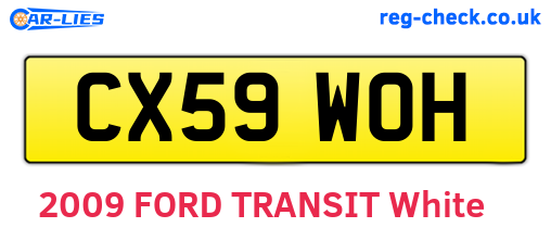 CX59WOH are the vehicle registration plates.