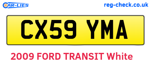 CX59YMA are the vehicle registration plates.