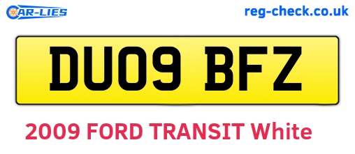DU09BFZ are the vehicle registration plates.