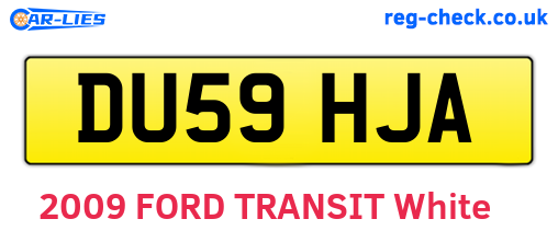 DU59HJA are the vehicle registration plates.