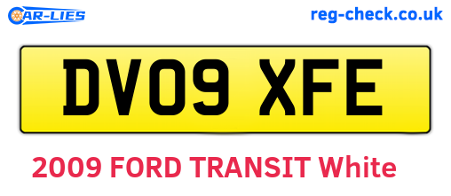 DV09XFE are the vehicle registration plates.