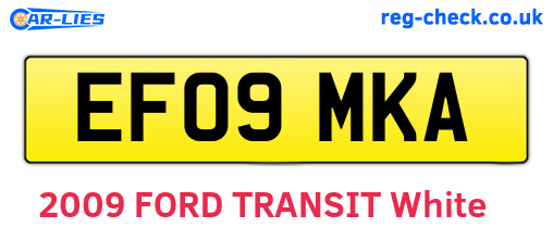 EF09MKA are the vehicle registration plates.