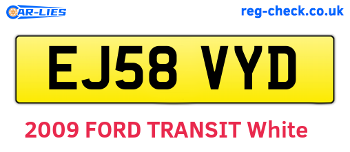 EJ58VYD are the vehicle registration plates.