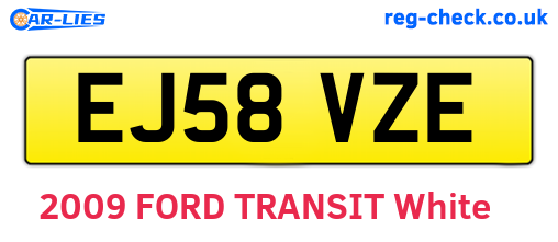 EJ58VZE are the vehicle registration plates.
