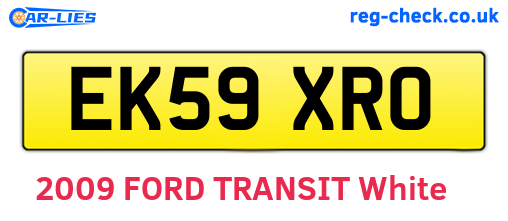 EK59XRO are the vehicle registration plates.
