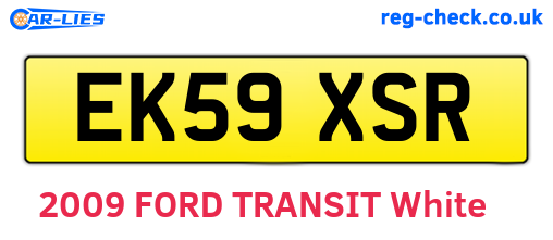 EK59XSR are the vehicle registration plates.