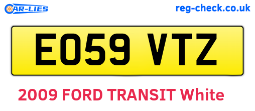 EO59VTZ are the vehicle registration plates.