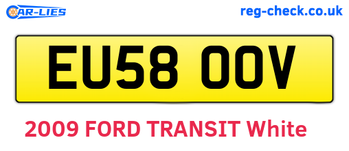 EU58OOV are the vehicle registration plates.