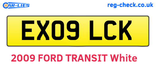EX09LCK are the vehicle registration plates.