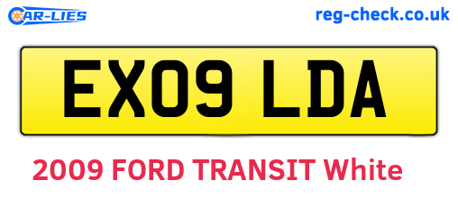 EX09LDA are the vehicle registration plates.