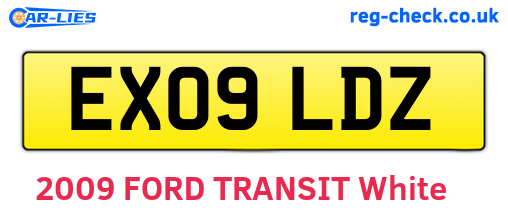 EX09LDZ are the vehicle registration plates.