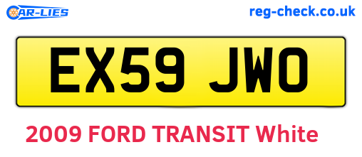 EX59JWO are the vehicle registration plates.
