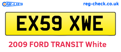 EX59XWE are the vehicle registration plates.