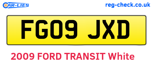 FG09JXD are the vehicle registration plates.
