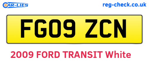 FG09ZCN are the vehicle registration plates.