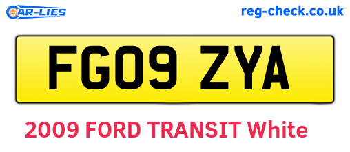 FG09ZYA are the vehicle registration plates.